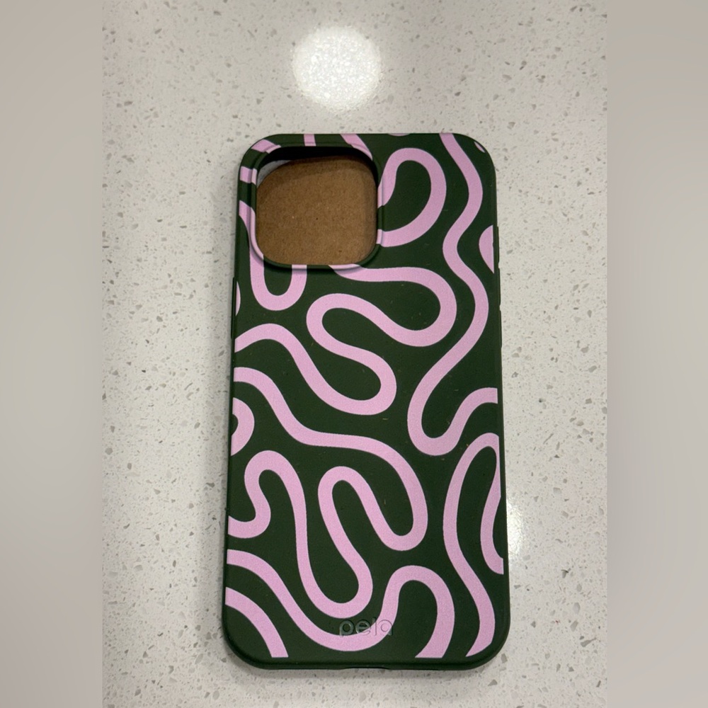 Pela Green and Pink Abstract Pattern iPhone 16 Pro Max Case